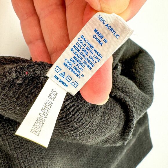 Mitsubishi Electric Black/Red Stripe Ski Beanie Hat Knit Pom Pom One Size OOAK - Picture 7 of 10